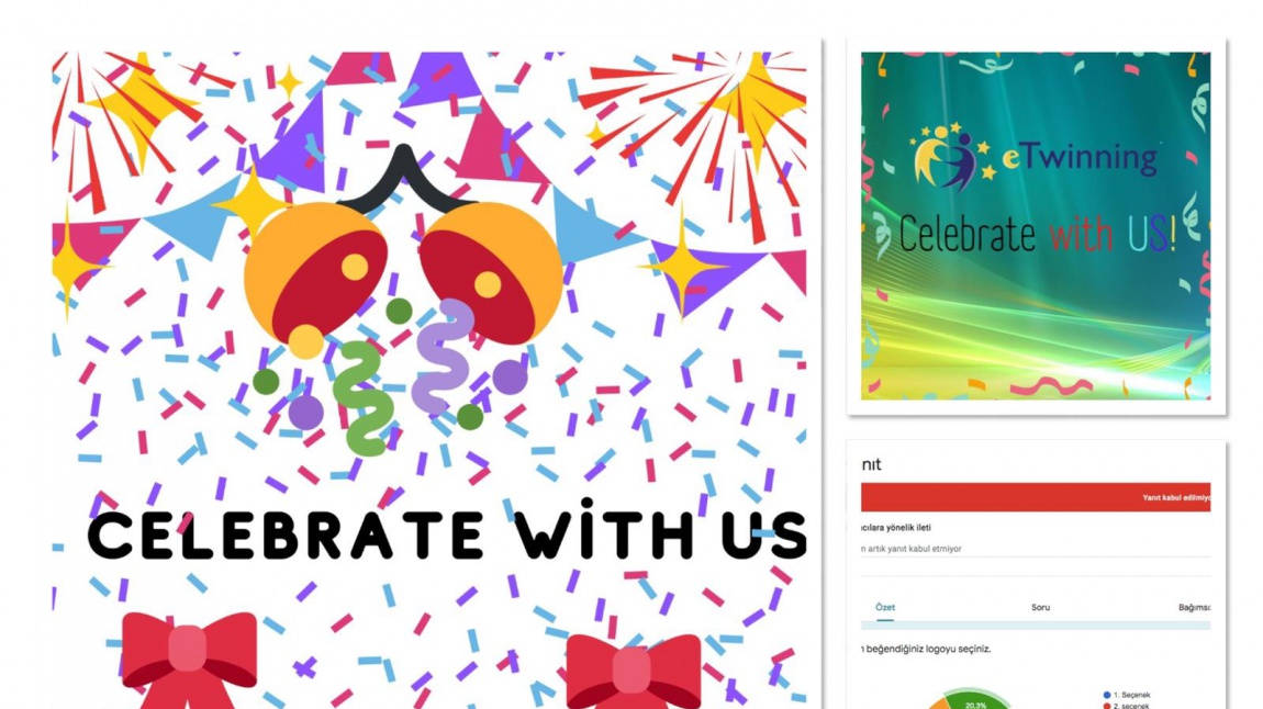 Celebrate with us. Projesinde Öğrencilerimizin Seçtiği Logolar